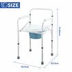 Commode Shower Chair 3 In 1 Toilet Seat Wheelchair Bathroom Bedside Adjustable Seating Folding With Arms