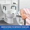 5 Inch Raised Toilet Seat Elevated Riser For Assisted Living Handicap With Arm Rests Arms Fits Most Toilets Aluminum