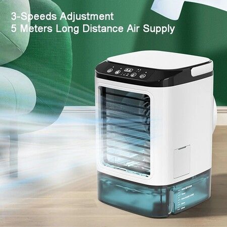 Portable Desktop Air Conditioner, Double Spray, Ultrasonic Atomization, Mute Air Cooler, Night Light, Electric Fan for Home