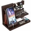 1 pc 2-layer Wooden Phone Holder, Docking Station Wallet Stand For Displaying Watches Purse, Glasses, Keys, Bedside Stand, Household Storage Organizer