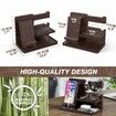 1 pc 2-layer Wooden Phone Holder, Docking Station Wallet Stand For Displaying Watches Purse, Glasses, Keys, Bedside Stand, Household Storage Organizer