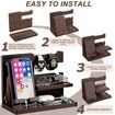 1 pc 2-layer Wooden Phone Holder, Docking Station Wallet Stand For Displaying Watches Purse, Glasses, Keys, Bedside Stand, Household Storage Organizer