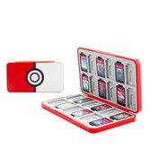 Poke Ball - Game Card Case for Nintendo Switch/Lite/OLED, Game Cartridge Holder with 24 Game Card Slots and 24 Micro SD Card Slots， Magnetic Buckle