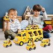 5 In 1 Truck Toy Car Set Toddler Construction Model Friction Power Carrier Excavator Crane Mixer Dumper Drill kids