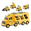 5 In 1 Truck Toy Car Set Toddler Construction Model Friction Power Carrier Excavator Crane Mixer Dumper Drill kids