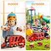 5 In 1 Fire Carrier Truck Toy Car Set Toddler Construction Model Friction with Light Sound Power Christmas Birthday Gift