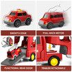 5 In 1 Fire Carrier Truck Toy Car Set Toddler Construction Model Friction with Light Sound Power Christmas Birthday Gift