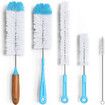 Bottle Brush Cleaner Pack, Set of 5 Bottle Brushes for Cleaning Baby Bottles, Water Bottles, One Straw Cleaner Brush