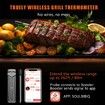 Wireless Meat Thermometer,,262FT Meat Thermometer Bluetooth for Inside and Outside Grilling,Grill Thermometer with 2 in 1 Probe,Digital Cooking Thermometer with Smart App for Smoker,Oven and BBQ