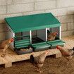 3 Hole Chicken Nesting Box Hen Chook Roll Away Laying Nest Boxes Brooder Coop Poultry Egg Roost Perch Galvanised Steel Plastic with Vents Lid