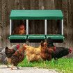 3 Hole Chicken Nesting Box Hen Chook Roll Away Laying Nest Boxes Brooder Coop Poultry Egg Roost Perch Galvanised Steel Plastic with Vents Lid