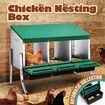 3 Hole Chicken Nesting Box Roll Away Hen Laying Boxes Chook Poultry Egg Nest Brooder Coop Roost Perch Galvanised Steel Plastic with Stand