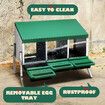 3 Hole Chicken Nesting Box Roll Away Hen Laying Boxes Chook Poultry Egg Nest Brooder Coop Roost Perch Galvanised Steel Plastic with Stand