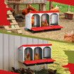 3 Hole Chicken Nesting Box Hen Roll Away Laying Boxes Chook Nest Brooder Poultry Egg Coop Roost Perch Galvanised Steel Plastic with Vents Lid