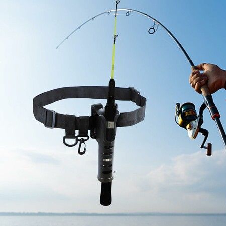 Waist Fishing Rod Holder Fishing Pole Holder Belt Adjustable Universal  Durable Wading Belt Pole Inserter for