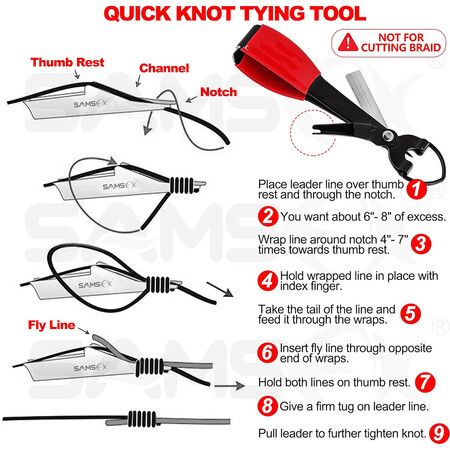 Fly Fishing Knot Tying Tools Quick Knot Tool for Fishing Hooks Lures Flies Trout Line Backing