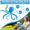 Squeaky Dog Toys for Large Dogs Plush Dog Toys Octopus Stuffed Dog Toys for Indoor Play(Blue)