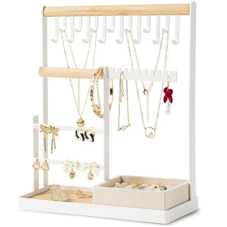 Clear Jewelry Stand Necklace Ring Earring Holder Display Rack