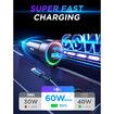 USB C 60W Super Fast Car Charger PD and QC3.0 with 5ft 30W Type C Coiled Cable for iPhone 15 Pro Max Plus, Android, iPad Pro