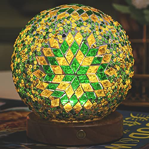 Bohemian  Nightlight Romantic Free Bohemian Creative USB Rechargeable Bedroom Decor Table Lamp Decorative Glass Lamp Kids Gift Color Green