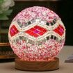 Baroque Nightlight Romantic Free Bohemian Creative USB Rechargeable Bedroom Decor Table Lamp Decorative Glass Lamp Kids Gift Color Pink