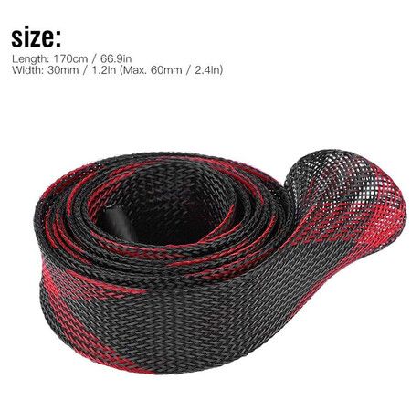 Expandable Fishing Rod Sleeve Braided Mesh Pole Cover Casting