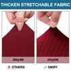 Waterproof Seat Covers for Dining Room Chairs Set of 2,Stretch Jacquard Removable Washable Chair Seat Slipcovers Protector,No Rear Covers (Wine Red,2Pack)