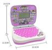 Pink-Bilingual Spanish English Learning Small Laptop Toy with Screen,Educational Computer to Learn Alphabet ABC,Numbers,Words,Spelling,Maths,Music.