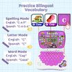 Pink-Bilingual Spanish English Learning Small Laptop Toy with Screen,Educational Computer to Learn Alphabet ABC,Numbers,Words,Spelling,Maths,Music.