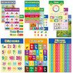 16 PCS 28*42CM Spanish Posters Classrooms Decorations-Teach Numbers Alphabet Colors and More with Glue Point Dot for Homeschool Kindergarten Classroom