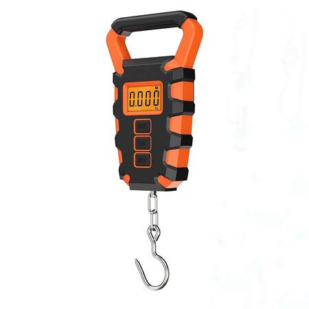 Digital Fishing Scale with Ruler, Fishing Postal Hanging Hook Scale, 110lb/50kg Luggage Scale
