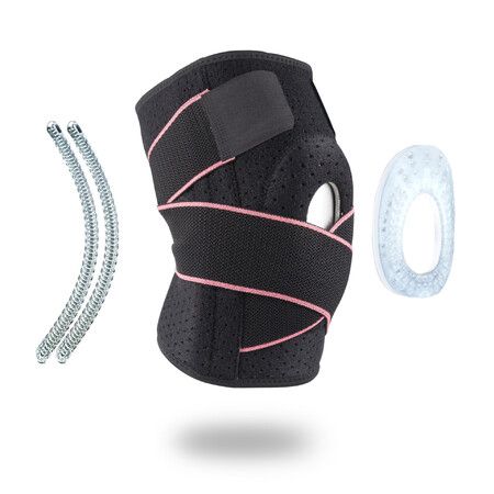 Pink - Knee Brace with Side Stabilizers & Patella Gel Pads for Knee Support(1 pack)