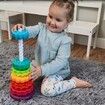 Educational Spinning Stacking Toys, Rainbow Stacking Rings Toy, Toddlers Toys Montessori Sensory Learning Toy for Girls and Boys Spin Wheel Toys for Kids