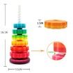 Educational Spinning Stacking Toys, Rainbow Stacking Rings Toy, Toddlers Toys Montessori Sensory Learning Toy for Girls and Boys Spin Wheel Toys for Kids