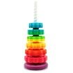 Educational Spinning Stacking Toys, Rainbow Stacking Rings Toy, Toddlers Toys Montessori Sensory Learning Toy for Girls and Boys Spin Wheel Toys for Kids