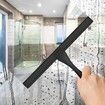 All-Purpose Stainless Steel Shower Squeegee for Shower Doors with 2  Hooks, Bathroom Cleaner Tool Household Window Mirror Squeegee for Home Cleanin Car, 10 Inch Black