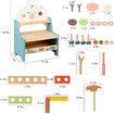 Mini Tool Bench Set Wooden Tool Workbench Construction Workshop Pretend Play Gift for 3+ Year Old Boys Girls