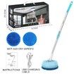 Electric Cleaning Brush, Power Scrubber, Cordless Floor Scrubber with Adjustable Long Handle, Kitchen/Bathroom Cleaning Tools for Floor, Window, Tiles, Walls