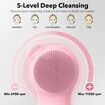 Facial Cleansing Brush Face Scrubber, Silicone Electric Deep Cleaning Exfoliating Brush with Nose Scrub Blackhead Remover for Men Women