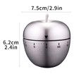 Apple Kitchen Timer Stainless Steel Mechanical Rotating 60 Minute Alarm Timer Count Down Timer for Learning, Cooking