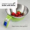 Digital Kitchen Food Scale with Bowl (Removable) and Measuring Cup, 11lbs Capacity (Green)