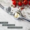 Premium Garlic Press, Garlic Mincer Set of 3 with Silicone Roller Peeler and Cleaning Brush