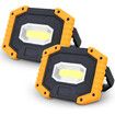 30W 2000LM COB LED Work Light, Rechargeable Portable Waterproof Super Bright Battery Powered Job Site Lighting, Built-in Power Bank for Outdoor Camping Hiking (Pack of 2)