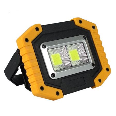 Rechargeable LED Work Light, 30W Portable Waterproof Rechargeable Work Lights with Bracket, Battery Powered COB Flood Lights for Energy Ouage Emergency Outdoor Camping Garage