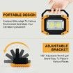 Rechargeable LED Work Light, 30W Portable Waterproof Rechargeable Work Lights with Bracket, Battery Powered COB Flood Lights for Energy Ouage Emergency Outdoor Camping Garage