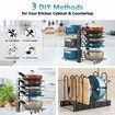 Pots and Pans Organizer for Cabinet, 8 Tier Pot Rack with 3 DIY Methods, Adjustable Pan Organizer Rack for Cabinet, Pot Organizer for Kitchen Organizers