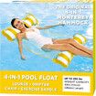 4 in 1 Monterey Hammock Pool Float and Water Hammock, Multi Purpose, Inflatable Pool Floats for Adults, PVC Material 120 x 65 cm Yellow