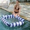 Inflatable Pool Float Chair Lounge for Adults and Kids Floating,Stripe Pattern Float Hammock for Pool Party Summer Water Fun 120 x 120 cm Blue