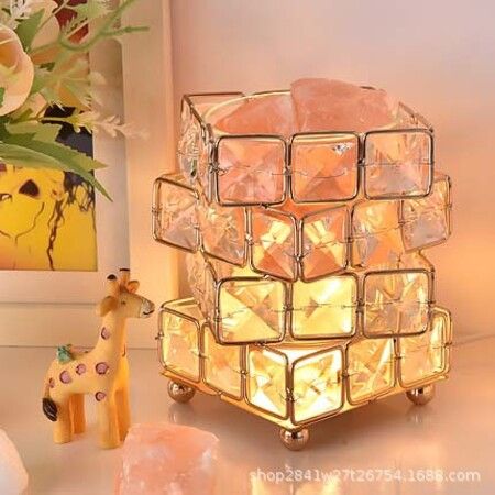 Bedside Lamp Crystal Salt Lamp Crystal Table Lamps Desk Bedside Led Bedroom Decoration Night Lights Girl Birthday Gift Home Art Table Lamp