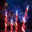 5 Pcs Solar Christmas Snowflake Pathway Lights 40cm Waterproof Xmas Candy LED Lights for Walkway Garden Lawn Yard